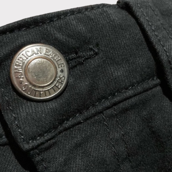 American Eagle Skinny Distressed Black Jeggings Size Zero 0 - Picture 11 of 16